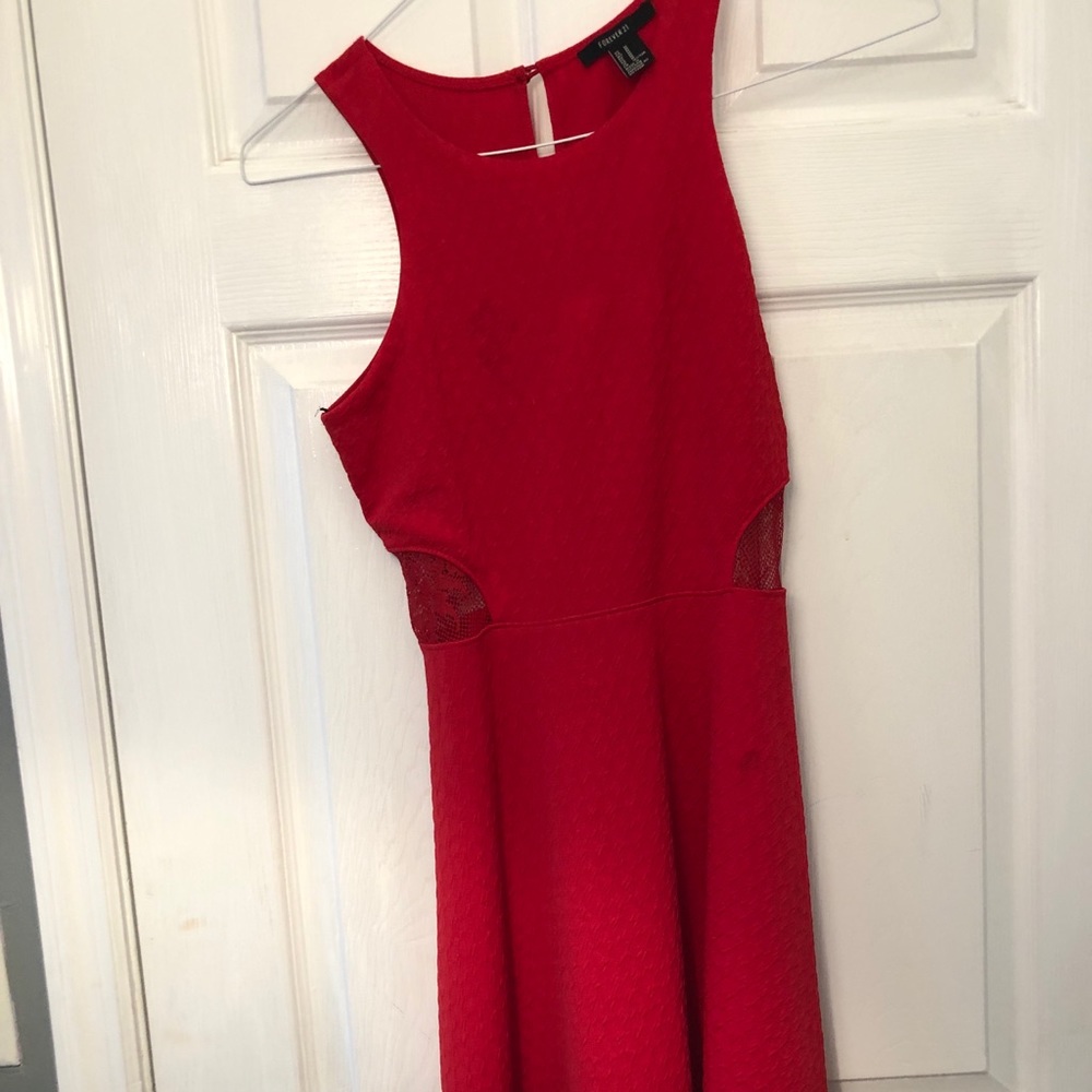 Red Lace Back Dress